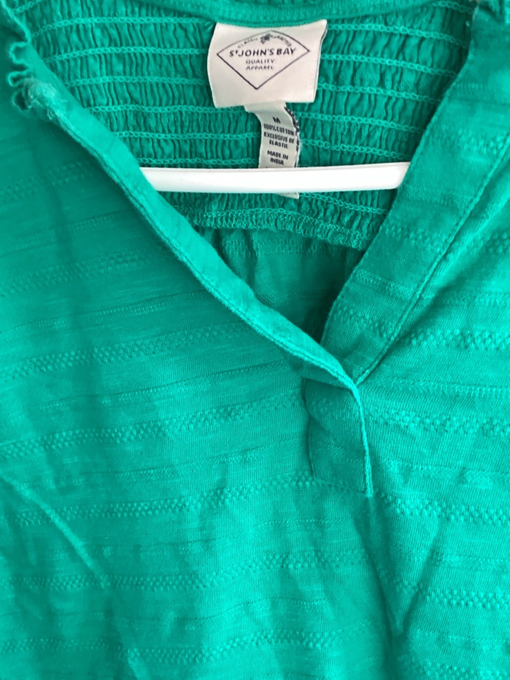 St. John's Bay Women's Teal Split V-Neck Tunic